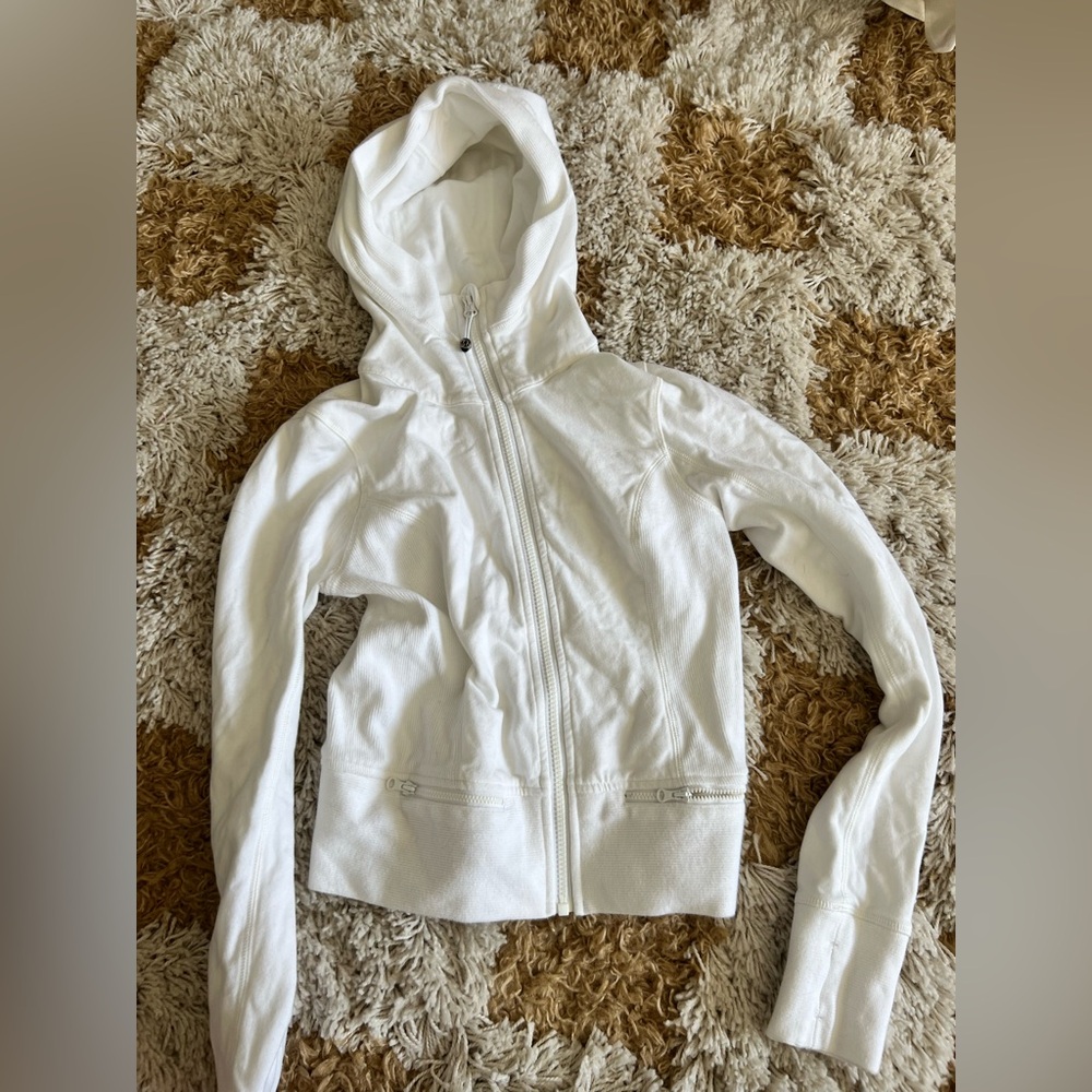 Lululemon white zip up hoodie